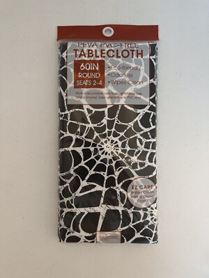 Spiderwebs Peva PVC-free Tablecloth 60in. Round -H