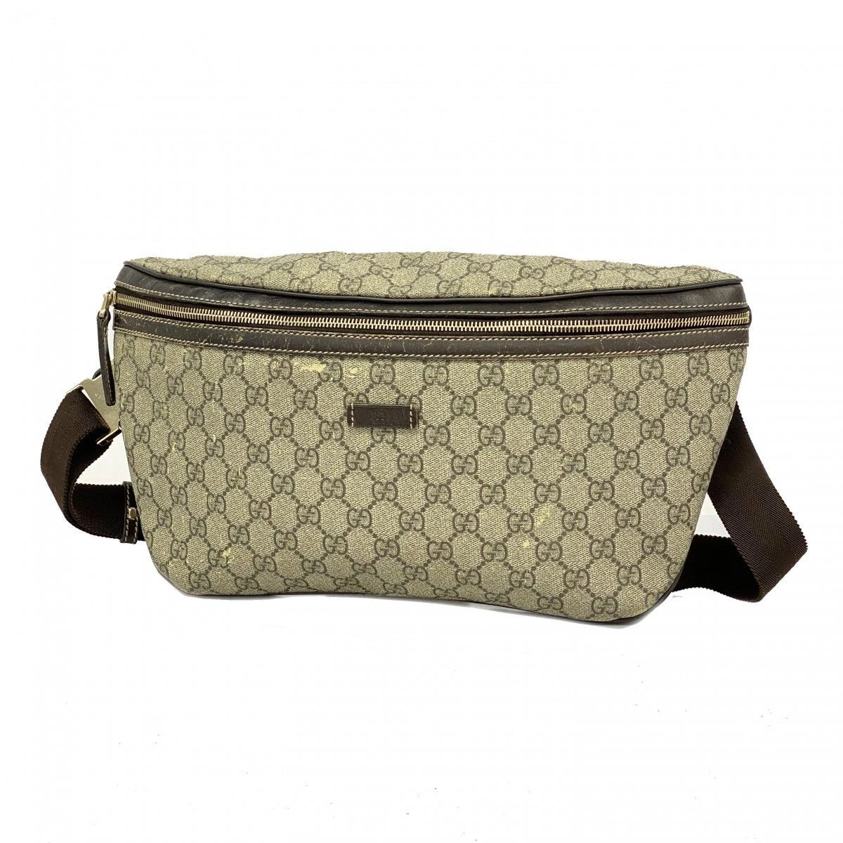 Gucci Sherry Line pochette taille sac banane cuir marron quincaillerie dorée 211110
