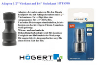 "HöGert HT1S598 Adapter 1/2\" Vierkant Auf 1/4\" Sechskant⭐⭐⭐⭐⭐"