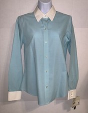 NWT Vintage Liz Claiborne Light Blue Button Up Long Sleeve Shirt Size 4