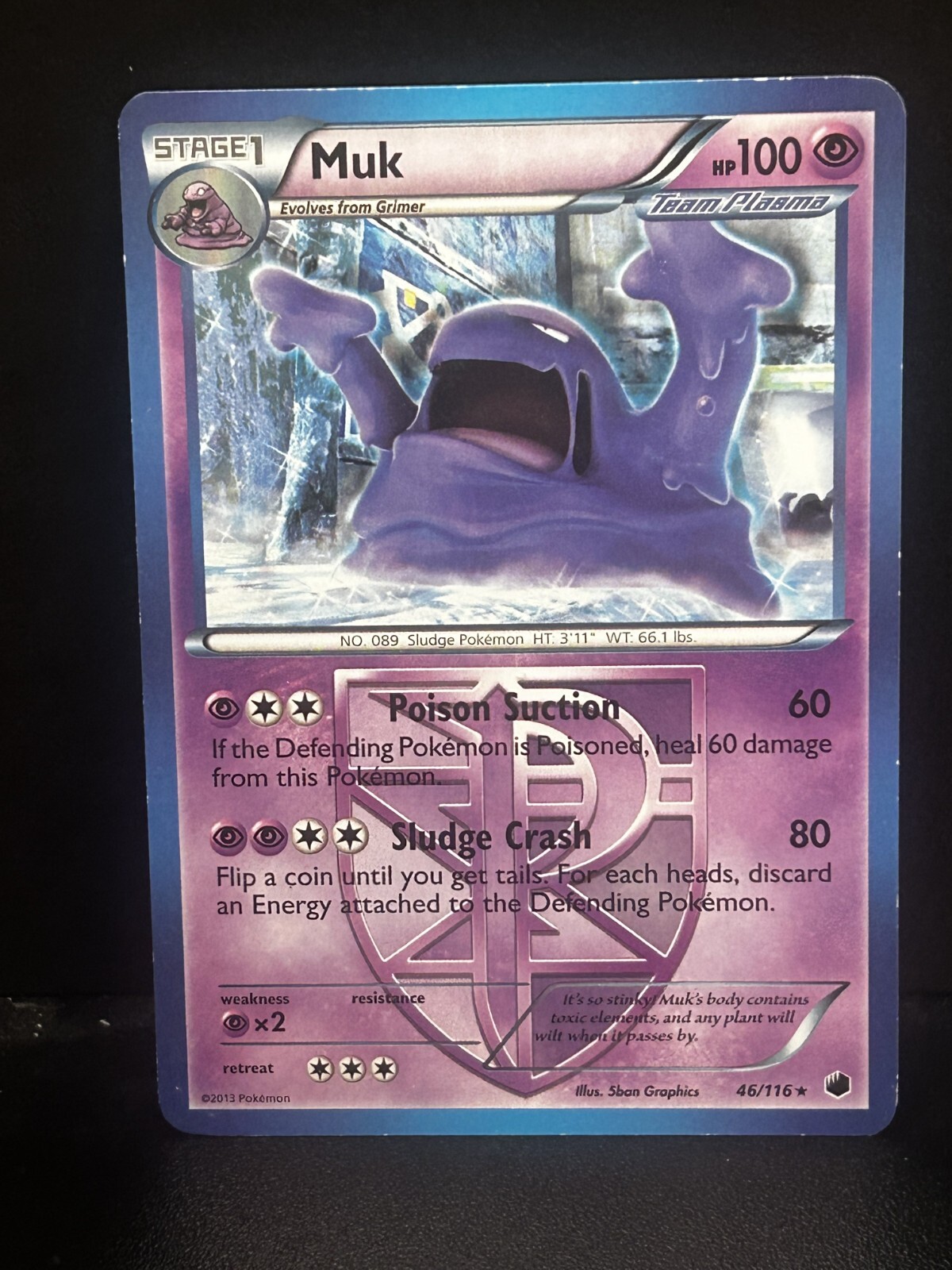 Pokemon Plasma Freeze 46/116 Muk (Team Plasma) LP