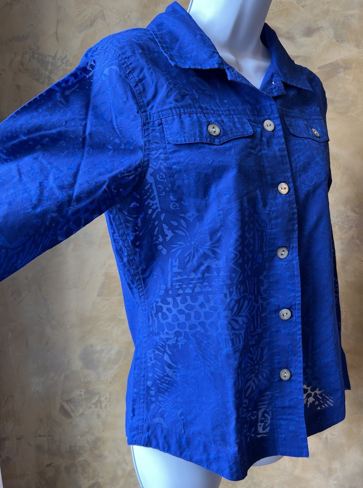 Additions By Chico’s Collared Button Up Shirt Blu… - image 3