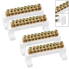 4PC Terminal Block Connector Bar 10 Positions Single Row Electric Barrier Bar