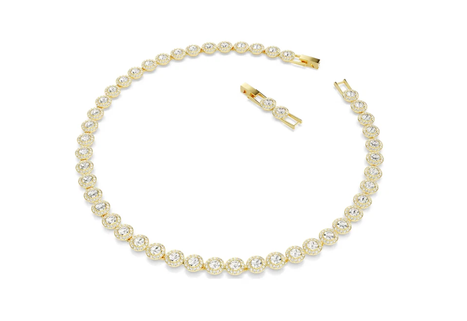 Теннисное ожерелье для женщин - нержавеющая сталь позолоченный кристалл бриллиант Iced Out - Изображение 3 из 4