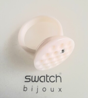 SWATCH BIJOUX SCHMUCK: RING ''MOON ILLUSION'' (JRW016) WEISS / KERAMIK *NEU / RAR*