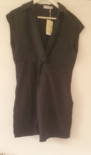 Ladies Black 'Mango' Linen Top