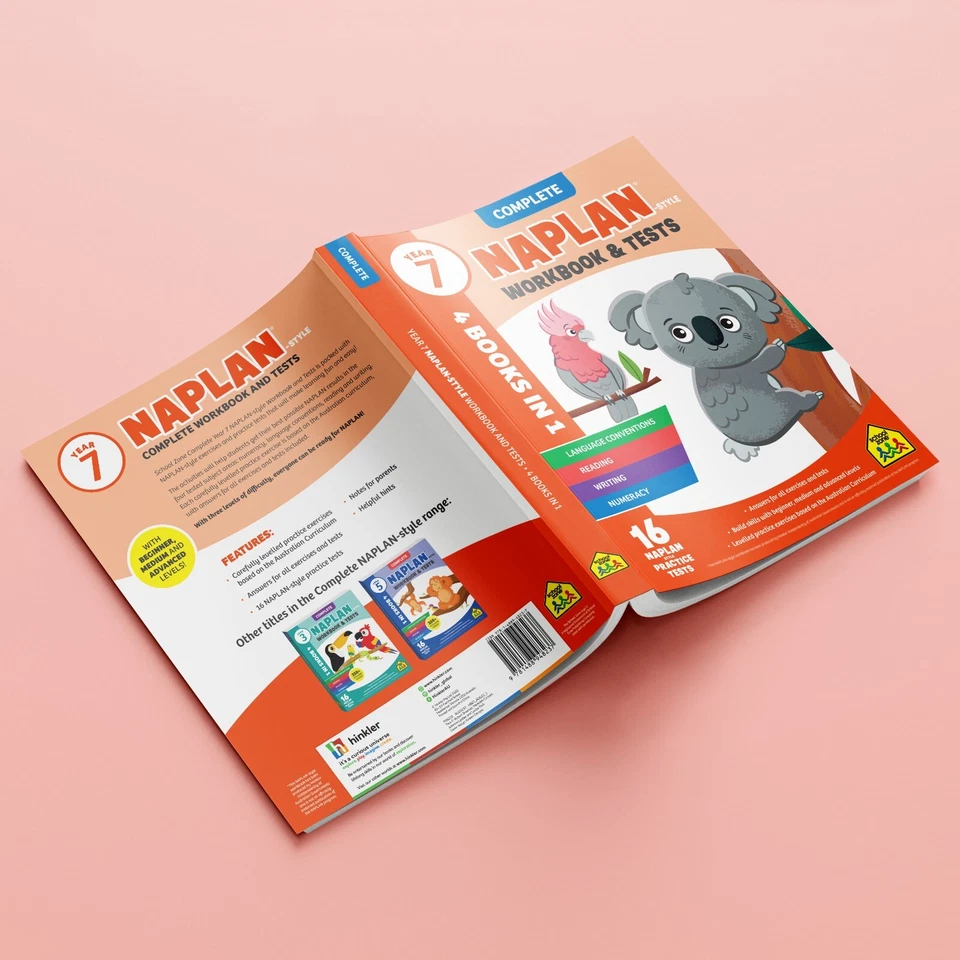 2022 Year 7 Naplan Style 4 In 1 Complete Workbook Tests Hinkler Book School Zone - Image 4 of 4