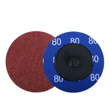 50PCS 2" 80 Grit Aluminum Oxide Roll Lock Die Grinder Quick Change Sanding Disc