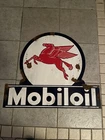 Antique style vintage look Mobiloil Pegasus dealer sales service Lollipop Sign