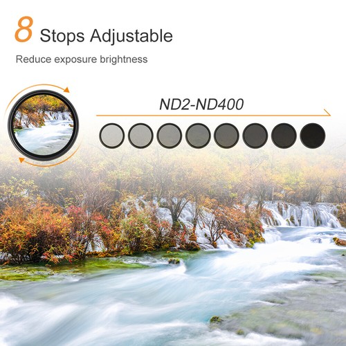 K&F Concept Filter Neutral Density ND2 to ND 400 49/52/55/58/62/67/77/82mm fader - Picture 4 of 9