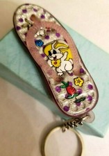 New Flip Flop Colorful Key Chain Ring Summer Fun