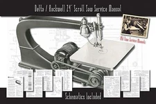 Delta/Rockwell 24" Scroll Saw Owners Service Manual Parts Lists Schematics etc.
