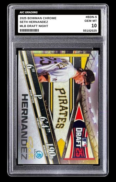 2025 Seth Hernandez Bowman Chrome MLB Draft Night Rookie Card #BDN