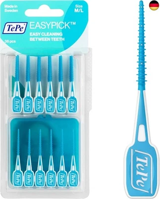 BESUCHE DEN TEPE-STORE TePe EasyPick Dental Stick M/L / 1 x 36 Stück inklusive praktischem Taschenetui