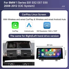 Wireless CarPlay Android Auto Car Multimedia Display for BMW 1 Series E81 Radio