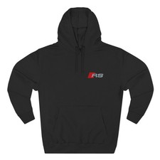 Embroidered Audi RS Logo Hoodie : Red  Silver - RS3 RS4 RS5 RS6 RS7 Q8 TT