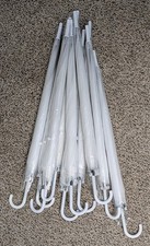 10 frosted wedding-style umbrellas