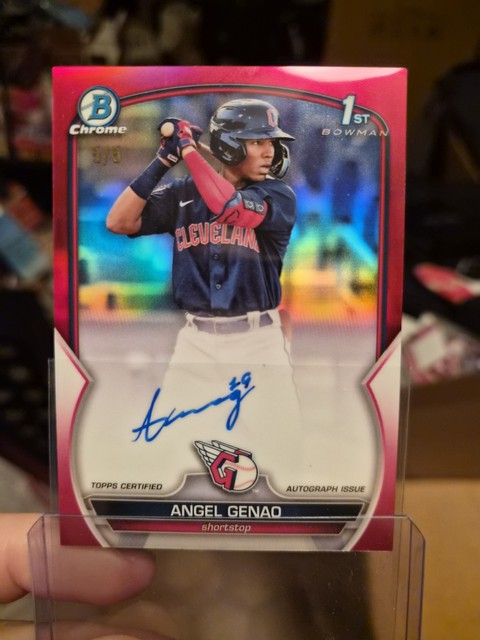 Angel Genao 2023 Bowman Chrome 1st True Red Refractor Auto /5 Guardians Bookend