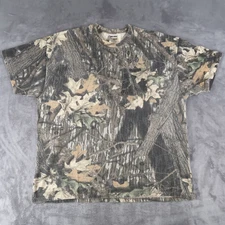 Vintage Jerzees Mossy Oak Real Tree Camo T Shirt 2XL XXL Mens Short Sleeves