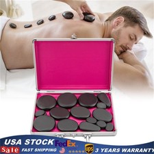 18pcs Hot Stone Basalt Hot Stones Set Massage Natural Hot Rocks with Heater Box