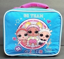 LOL SUPRISE! Rectangular Insulated Lunch Box School Bag Kids Go Team Glitter New