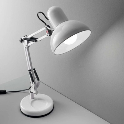 Ideal Lux Kelly TL1 White Swivel Joint Desk Lamp
