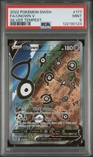 Unown V (Alternate Full Art) 177/195 Silver Tempest PSA 9