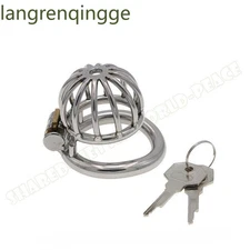 Male Lock Ring Chastity Device Stainless Steel Cage Chastity Lock Outdoor Wear