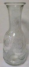 Vintage Clear Glass Lemonade Embossed Lemons Carafe Juice Container