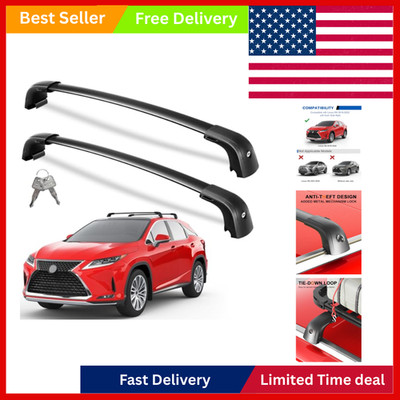 Lockable Roof Rack Cross Bars 220lbs Compatible with Lexus RX 2016-2022 RX350 RX