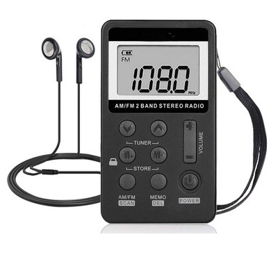 Stereo-AM/FM-Taschenradio Tragbarer Digitalanzeige Mini-Taschenradioempfänger