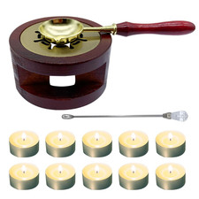 Wax Seal Warmer Kit Melting Furnace Tool with Spoon and Stir Stick, Tealight Can