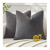 Kissenbezug 50X50 Grau Kordsamt 2Er Set Wohnzimmer Dekokissen