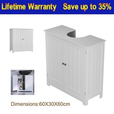 Bathroom Under Sink Cabinet with Adjustable Shelf High White