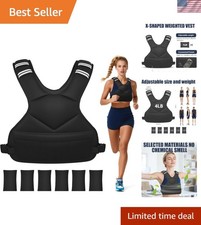 Durable Adjustable Weight Vest 4-10lb with 6 Iron Sand Weights  Safety Features