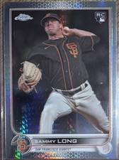 Topps 2022 Chrome Sammy Long #59 Rookie San Francisco Giants Baseball Card. rookie card picture