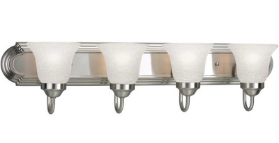 Progress Lighting 30'' Brushed Nickel Vanity Light with Etched Glass P300075-009