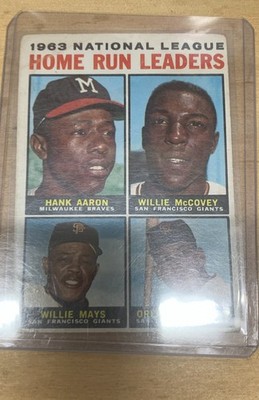 1964 Topps - League Leaders Willie Mays, Hank Aaron, Willie McCovey #9