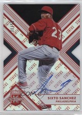 2018 Panini Elite Extra Edition Status Red Die-Cut 30/50 Sixto Sanchez Auto s3g