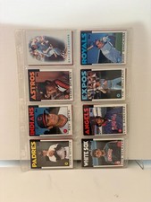 Vintage 1980s Baseball Card Lot Binder Pages MLB