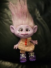 Hasbro DWA LLC Pink Glitter Purple Troll Doll Poppy 6.5"