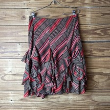 Lauren Ralph Lauren patterned ruffled Georgette skirt women  s size medium