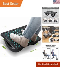 Under Desk Foot Rest Ergonomic Rocking Footstool with Roller Massager Office