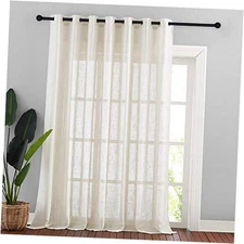  Linen Textured Sheer Curtains - Extra Wide 100"W x 95"L (Pack of 1) Beige