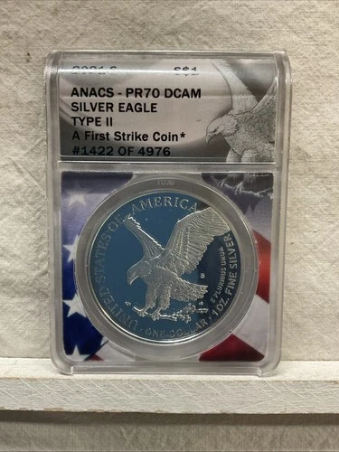 2021 S $1 Proof American Silver Eagle ANACS PR 70 DCAM | Type 2 First Strike