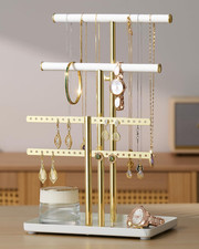 Jewelry Holder Organizer with Velvet, Adjustable 10"-17" Tall, Stand for Display