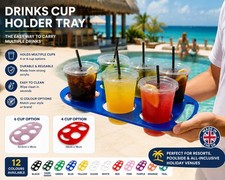 Plastic Vending Drinks Cup Holder Caddy Tray Coffee Tea All Inclusive 12 Colours