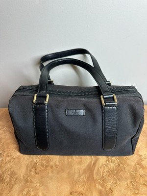 Gucci Black Canvas & Leather Mini Boston Duffle Bag Made in Italy Authenticated