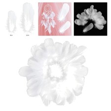 100 White Goose Feathers for DIY Crafts  Elegant Decor - 3-5 In.