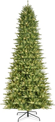 Puleo International 9ft Pre-Lit Slim Fraser Christmas Tree with 800 Green 